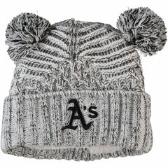 Gray Athletics New Era Women's Dual Cuffed Knit Hat with Poms