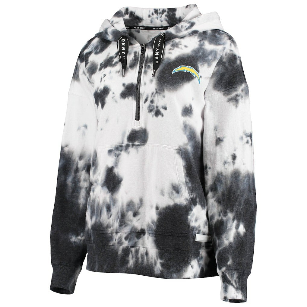 DKNY Sport Women's Dakota Oversized Tie-Dye Half-Zip Hoodie - Los Angeles Chargers Hoodies