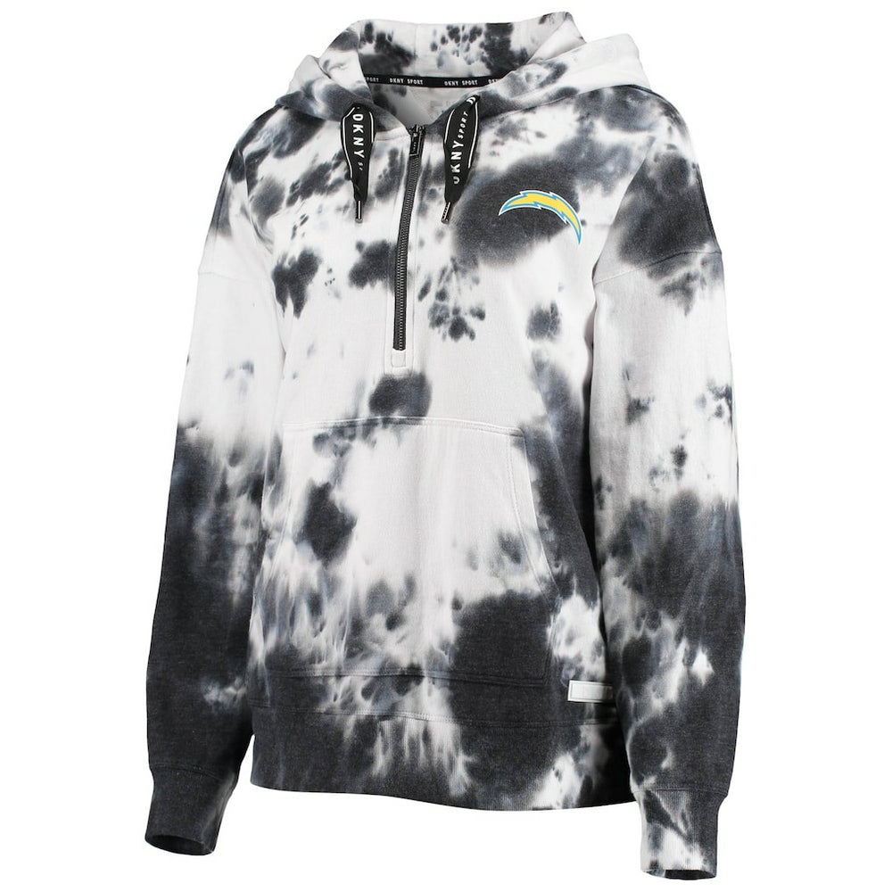 DKNY Sport Women's Dakota Oversized Tie-Dye Half-Zip Hoodie - Los Angeles Chargers Hoodies