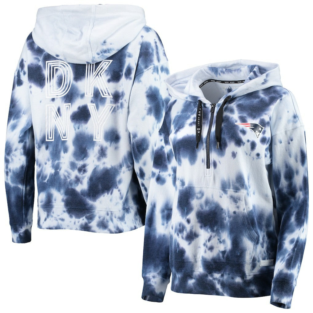 DKNY Sport Women's Dakota Oversized Tie-Dye Half-Zip Hoodie - New England Patriots Hoodies