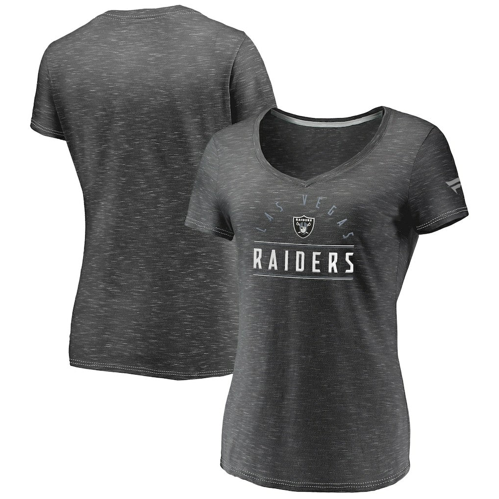 Women's League Leader Space Dye V-Neck T-Shirt - Las Vegas Raiders T-shirts