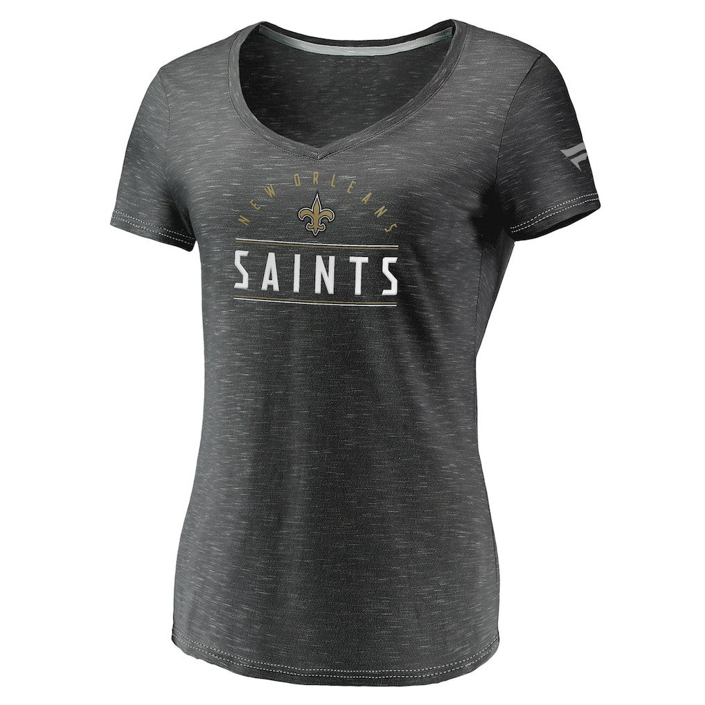 Women's League Leader Space Dye V-Neck T-Shirt - New Orleans Saints T-shirts