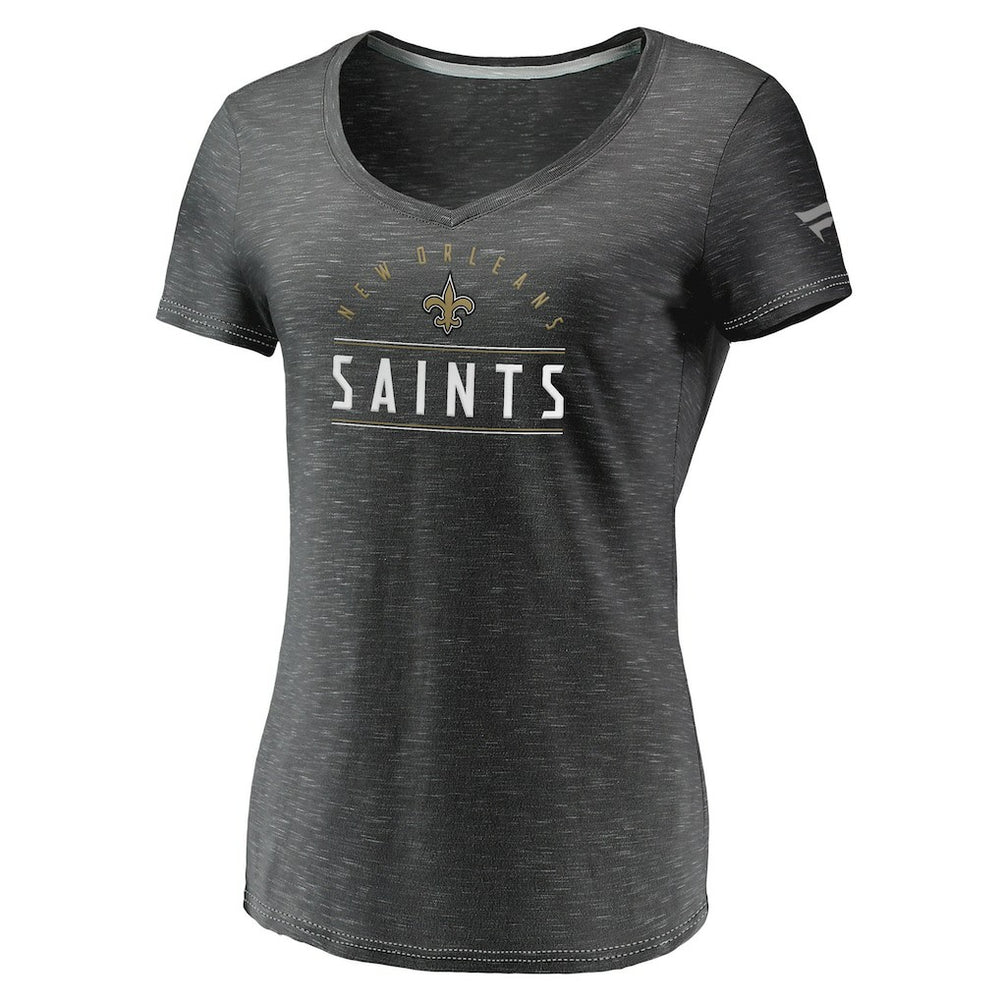 Women's League Leader Space Dye V-Neck T-Shirt - New Orleans Saints T-shirts