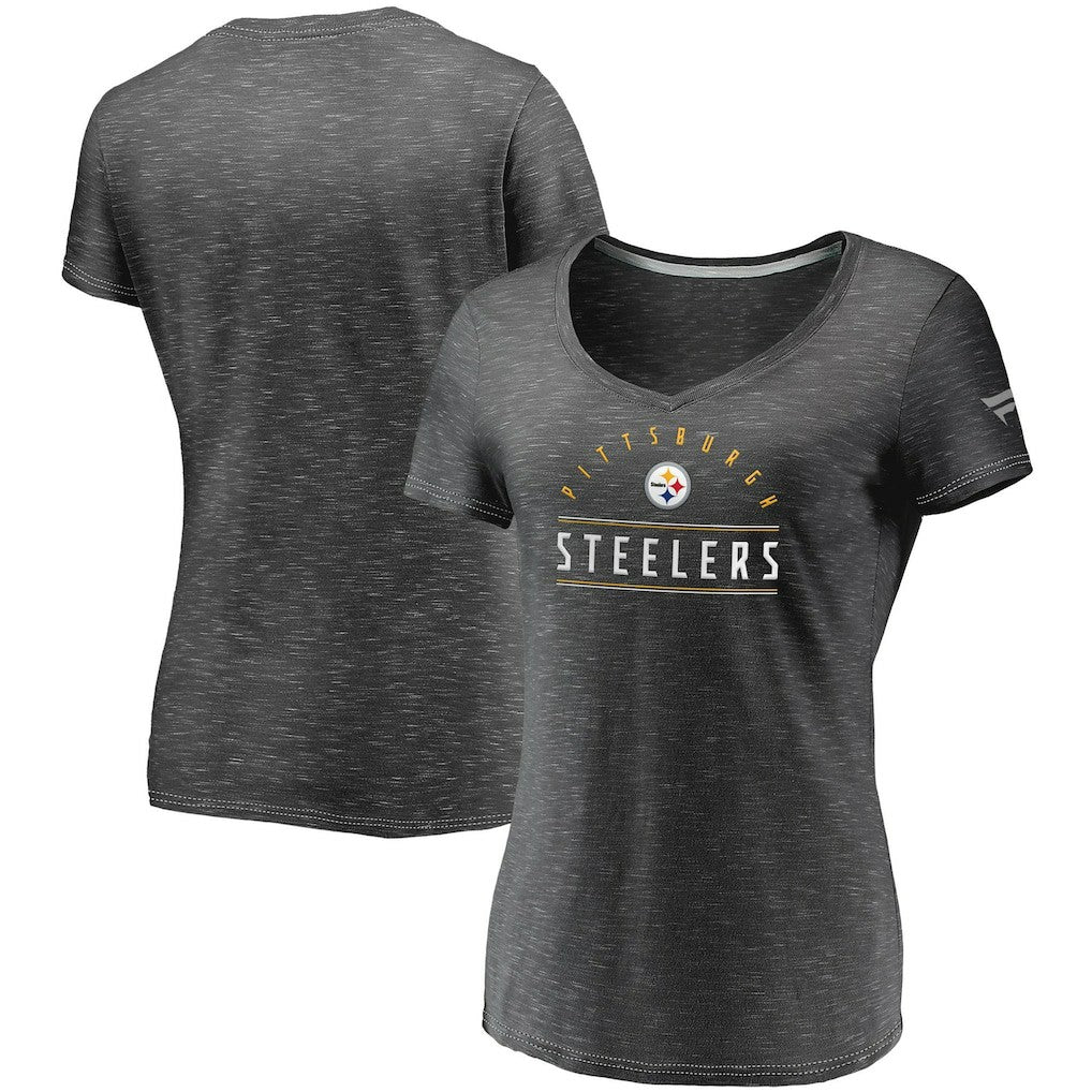 Women's League Leader Space Dye V-Neck T-Shirt - Pittsburgh Steelers T-shirts