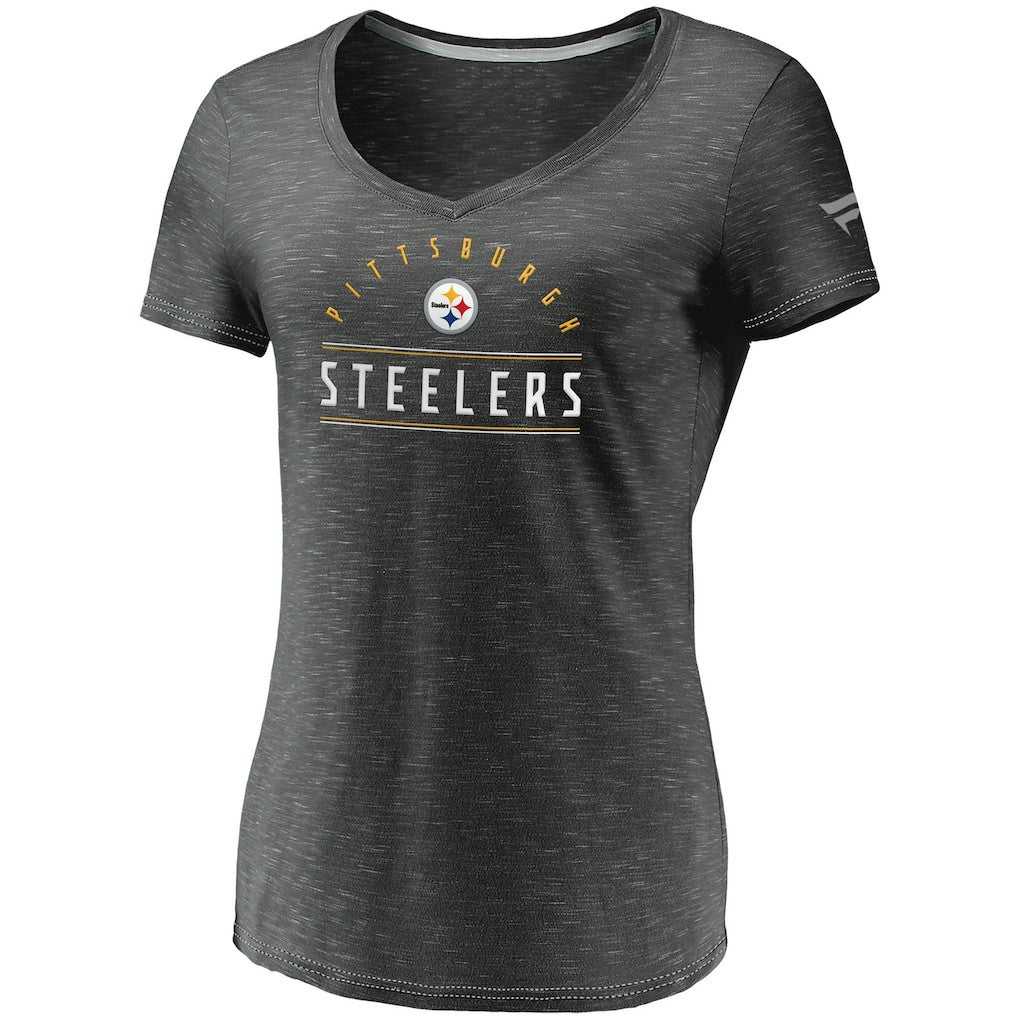 Women's League Leader Space Dye V-Neck T-Shirt - Pittsburgh Steelers T-shirts