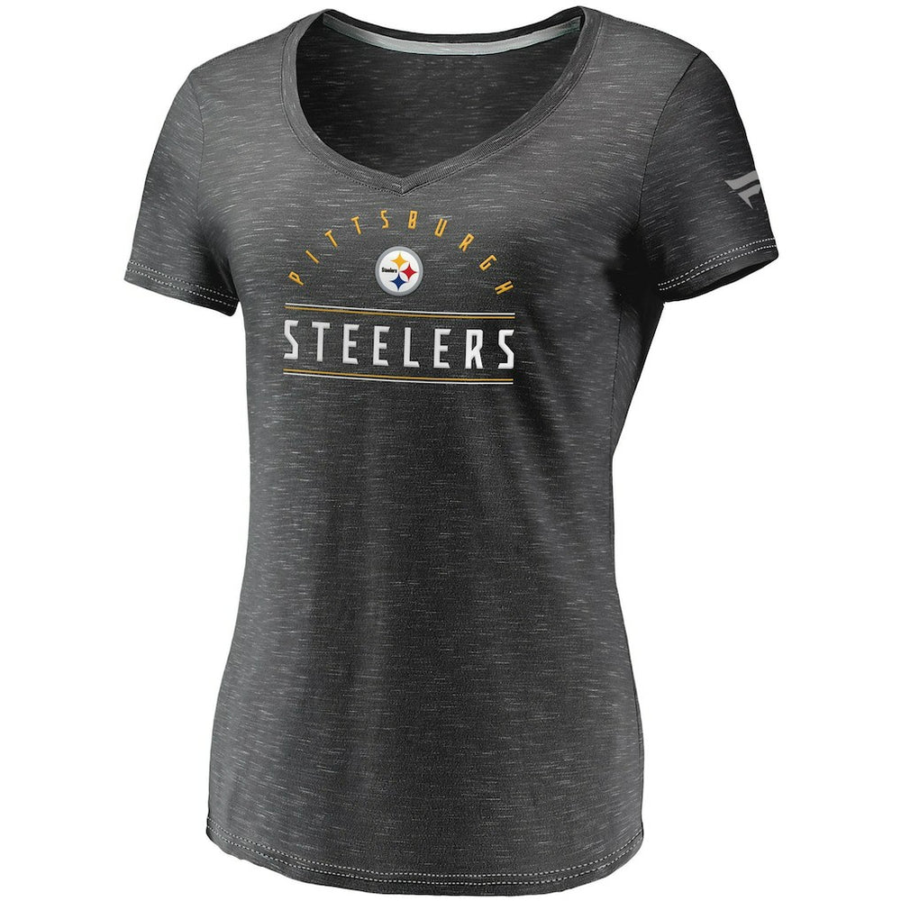 Women's League Leader Space Dye V-Neck T-Shirt - Pittsburgh Steelers T-shirts