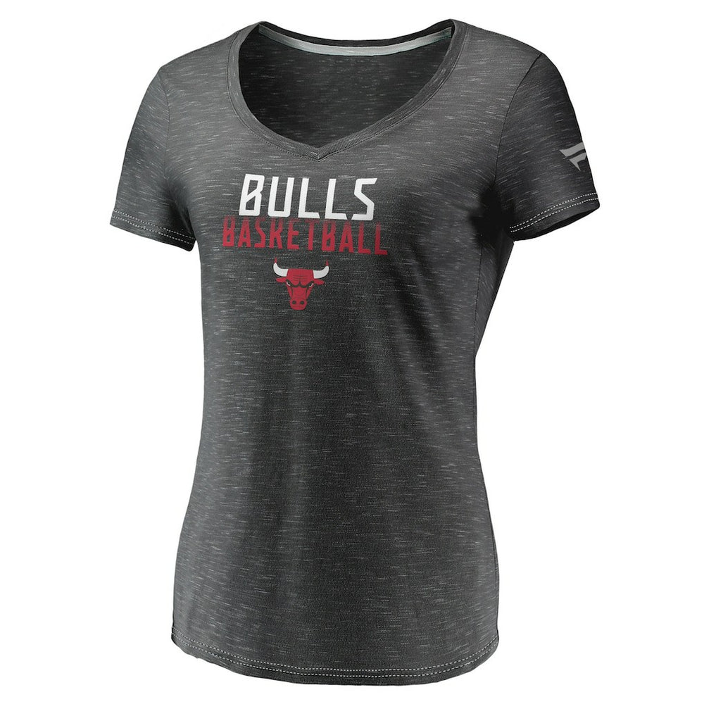 Fanatics Chicago Bulls Women's Double-Fade Space-Dye V-Neck T-Shirt sale