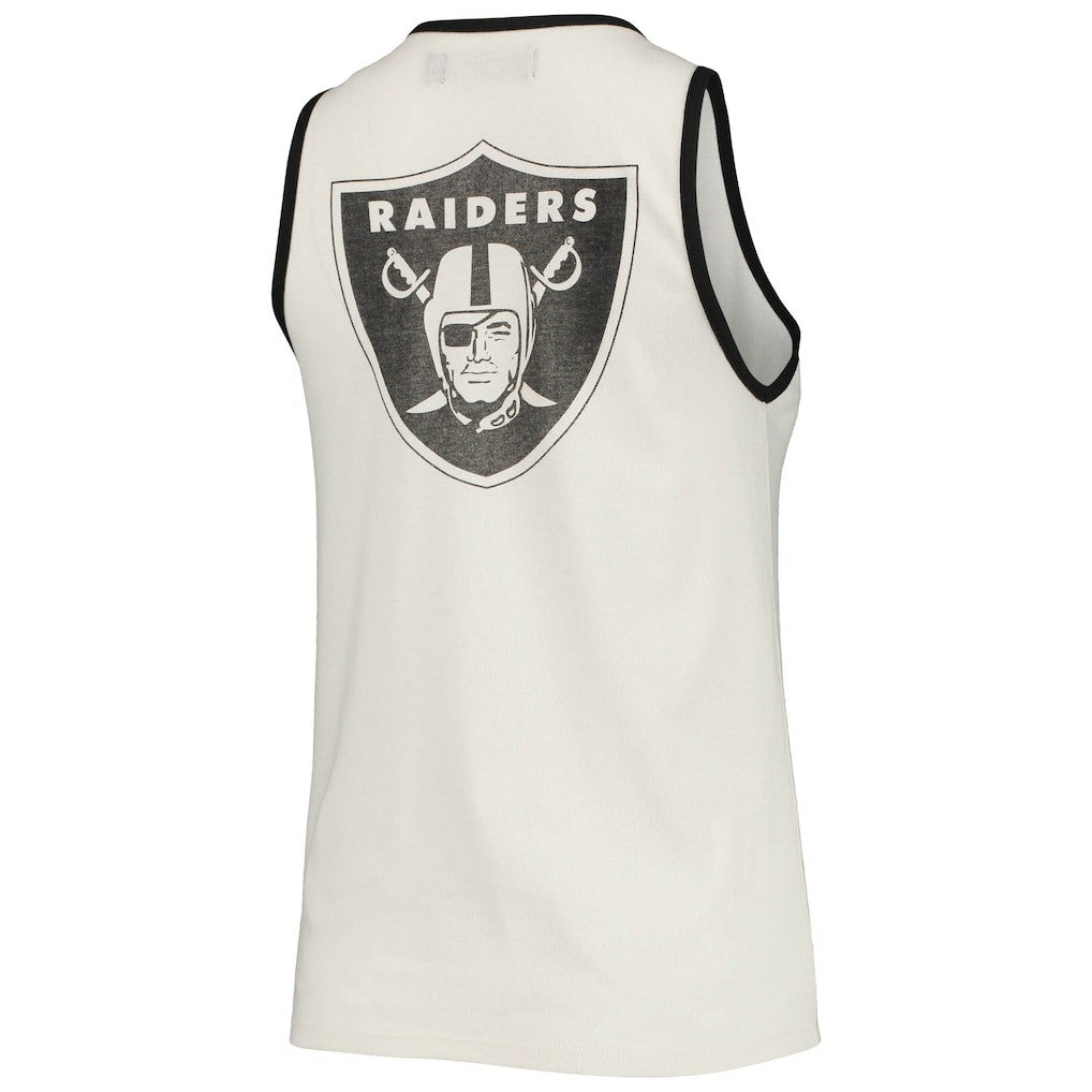 Junk Food Women's Throwback Pop Binding Scoop Neck Tank Top - Las Vegas Raiders Tops