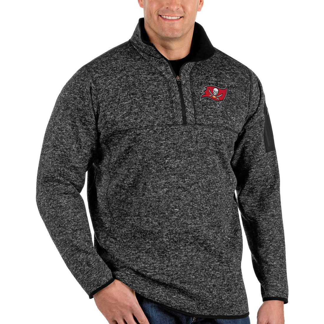 Antigua Fortune Big & Tall Quarter-Zip Pullover Jacket - Tampa Bay Buccaneers Pullover