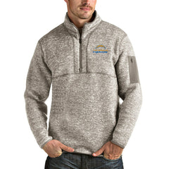 Antigua Alternate Logo Fortune Quarter-Zip Pullover Jacket - Los Angeles Chargers Pullover