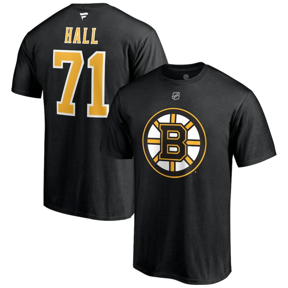 NHL Taylor Hall Boston Bruins Fanatics Authentic Stack Name & Number T-Shirt
