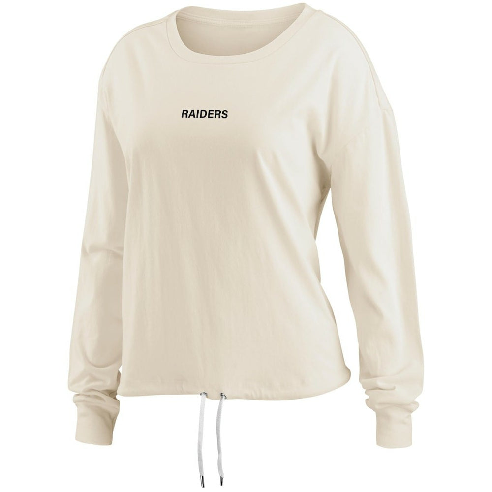 WEAR by Erin Andrews Women's Long Sleeve Crop Top Shirt - Las Vegas Raiders Tops