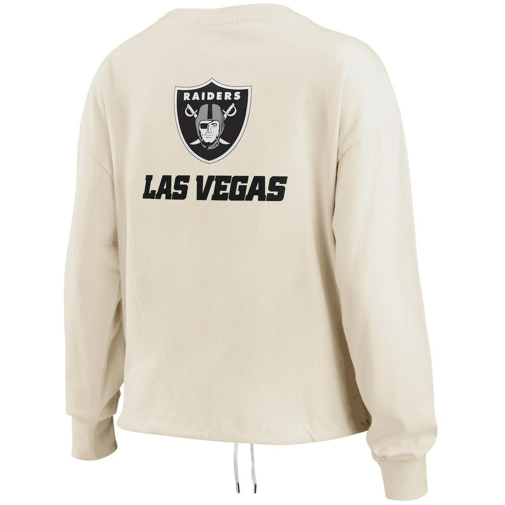 WEAR by Erin Andrews Women's Long Sleeve Crop Top Shirt - Las Vegas Raiders Tops