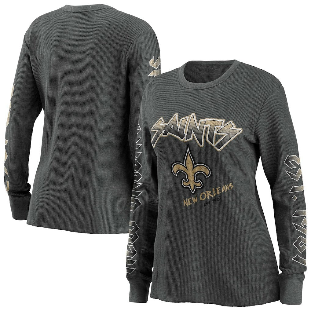 WEAR by Erin Andrews Women's Long Sleeve Thermal T-Shirt - New Orleans Saints T-shirts