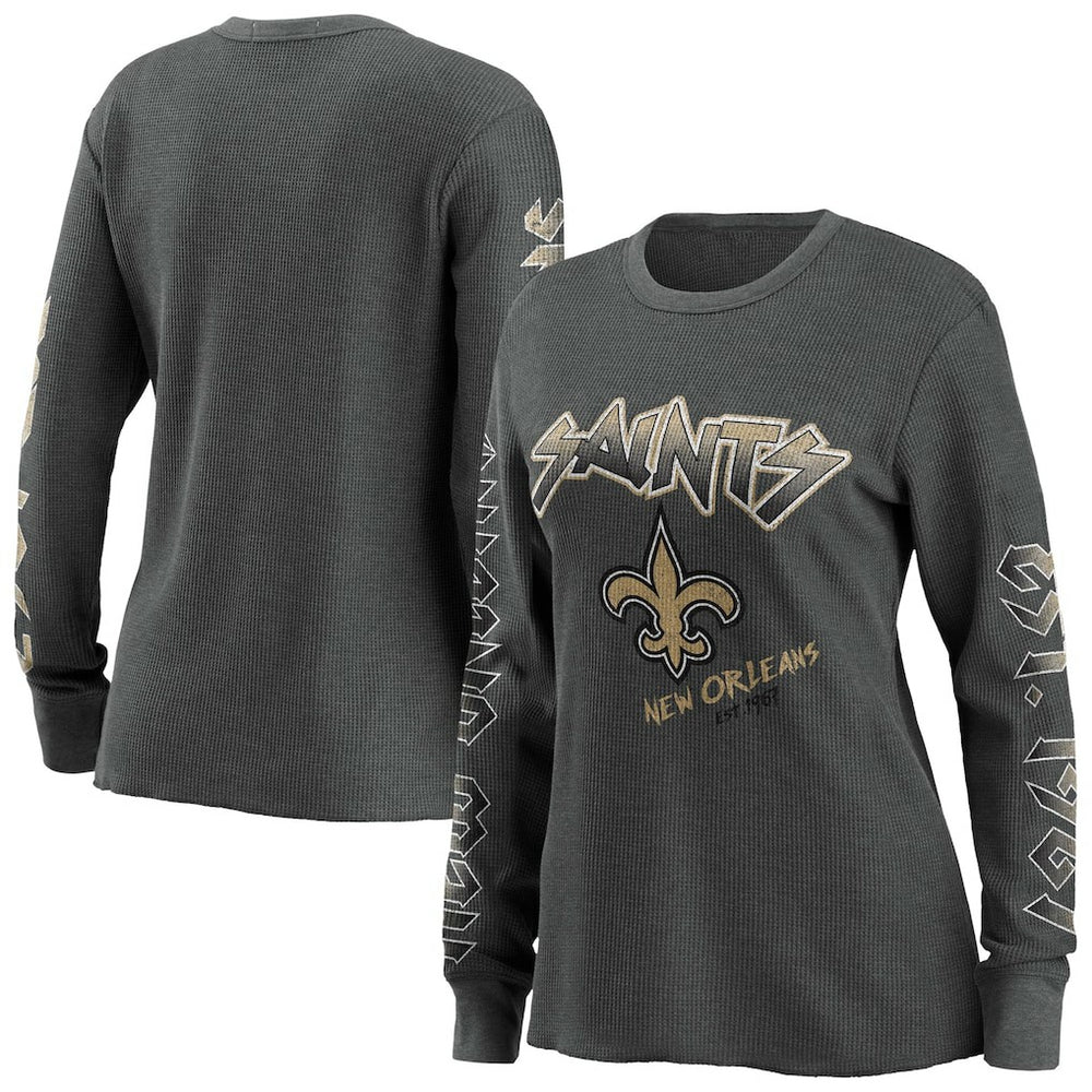 WEAR by Erin Andrews Women's Long Sleeve Thermal T-Shirt - New Orleans Saints T-shirts