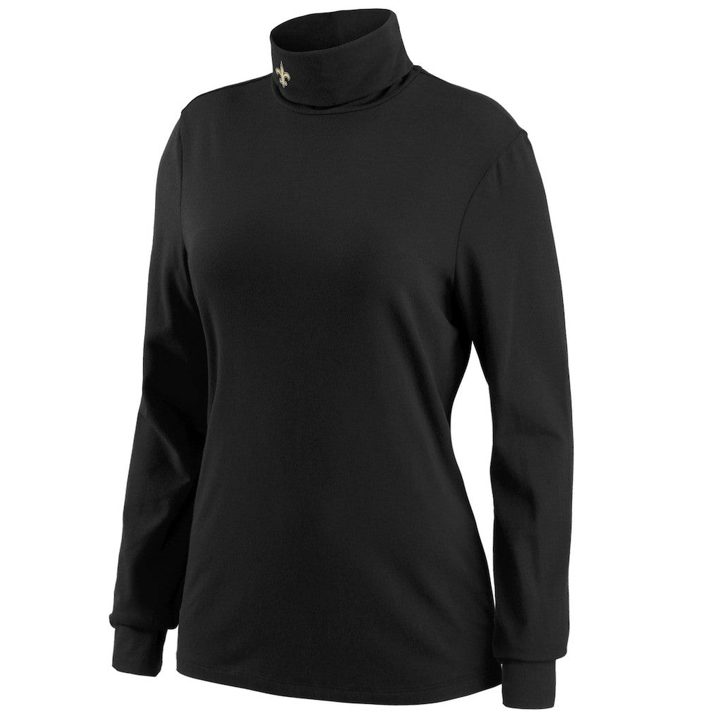 WEAR by Erin Andrews Women's Long Sleeve Tri-Blend Turtleneck T-Shirt - New Orleans Saints T-shirts