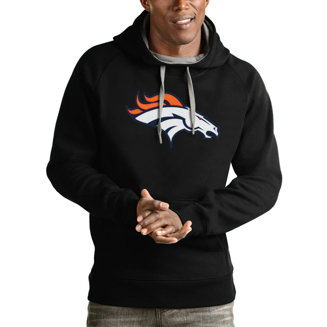 Antigua Victory Pullover Hoodie - Denver Broncos Hoodies