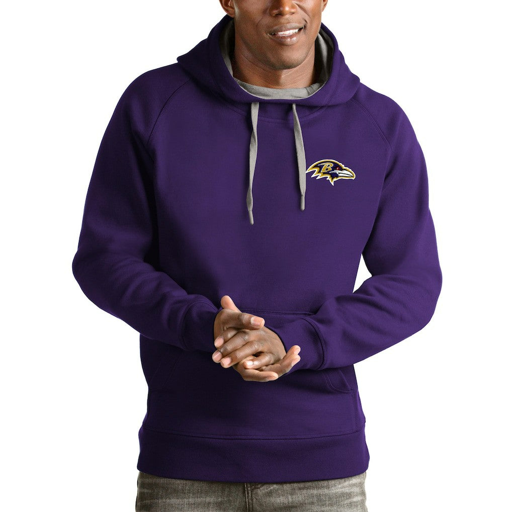 Antigua Logo Victory Pullover Hoodie - Baltimore Ravens Hoodies