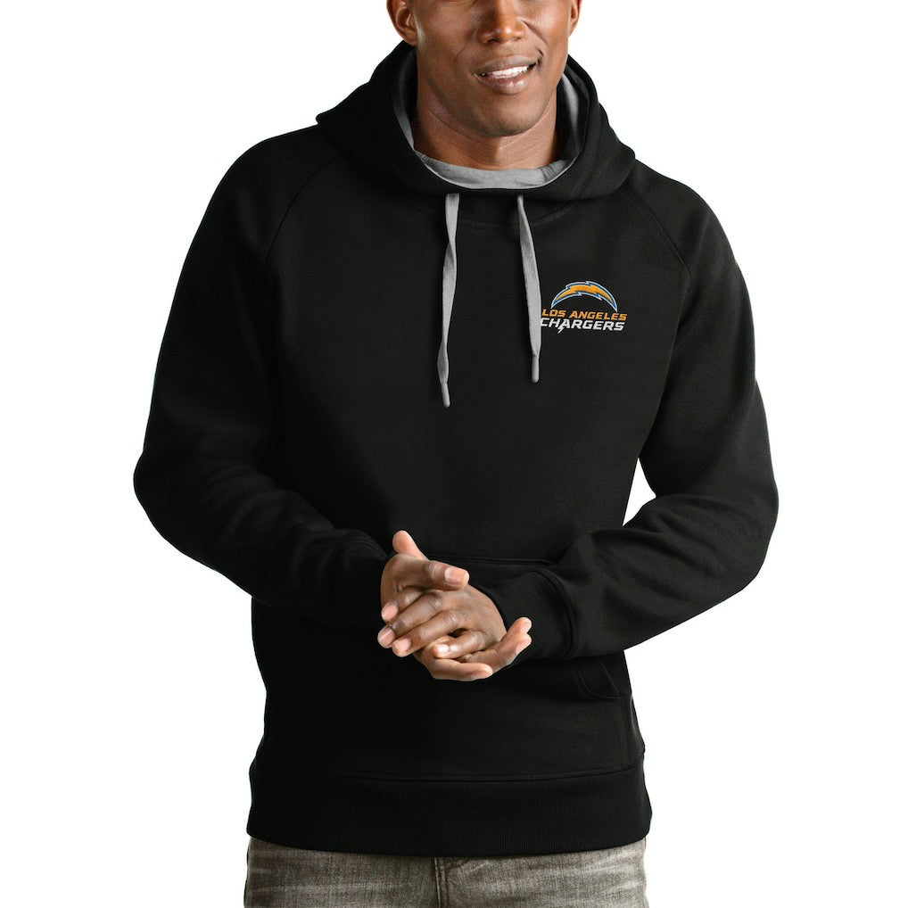 Antigua Logo Victory Pullover Hoodie - Los Angeles Chargers Hoodies