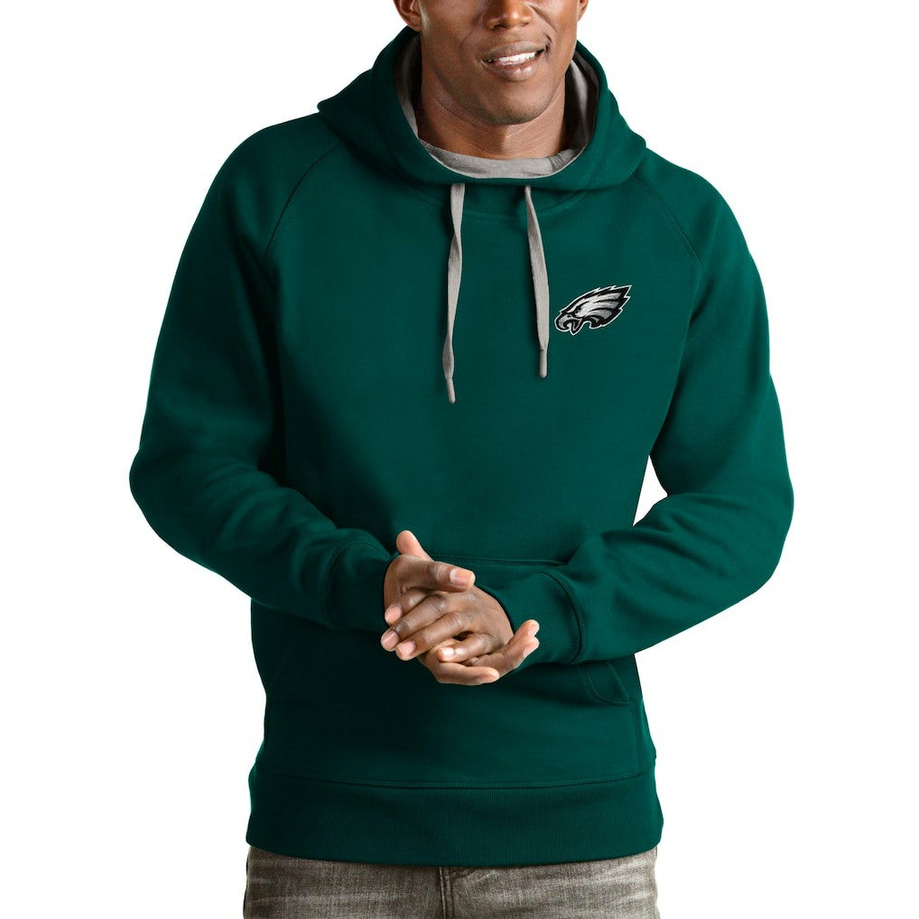 Antigua Logo Victory Pullover Hoodie - Philadelphia Eagles Hoodies
