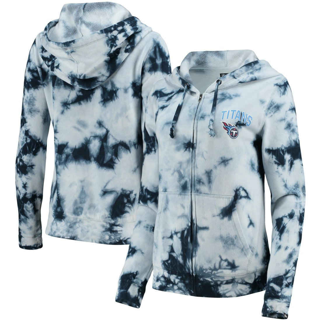Women's Tie-Dye Fleece Full-Zip Hoodie - Tennessee Titans Hoodies