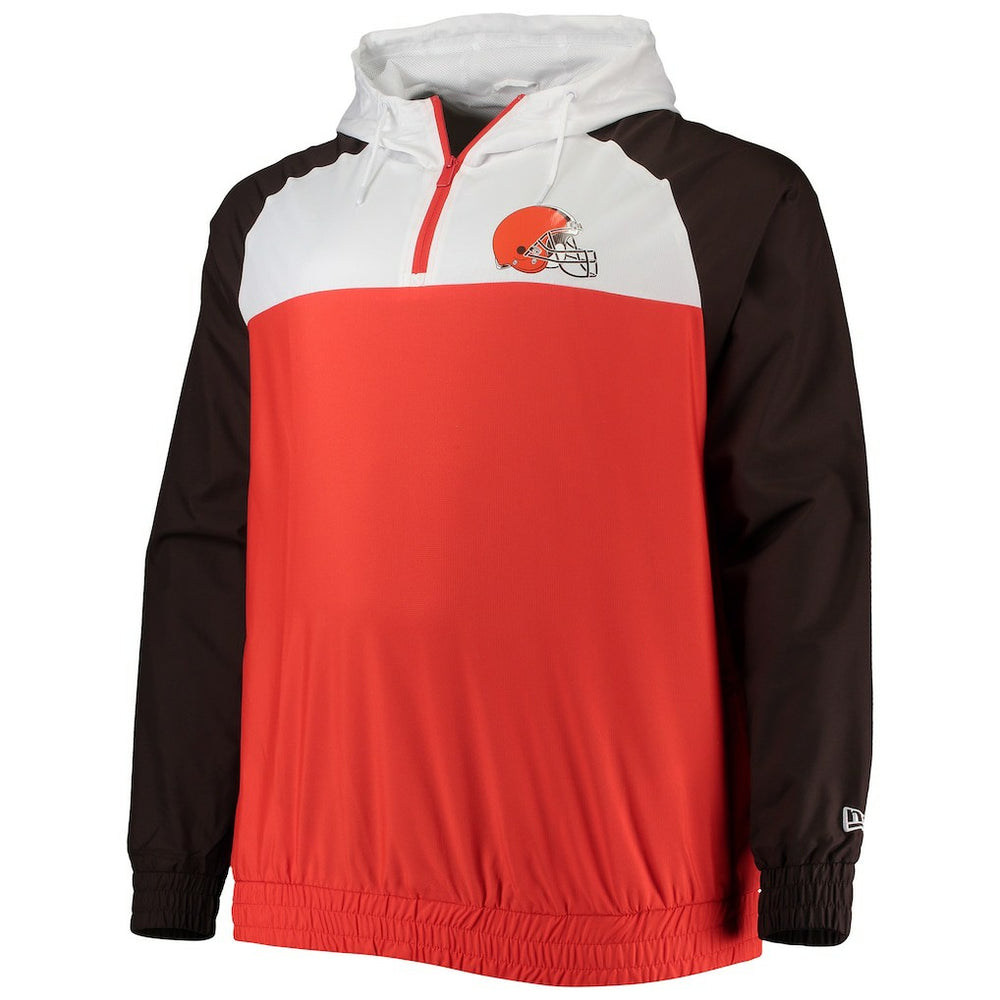 Big & Tall League Raglan Quarter-Zip Hoodie - Cleveland Browns Hoodies