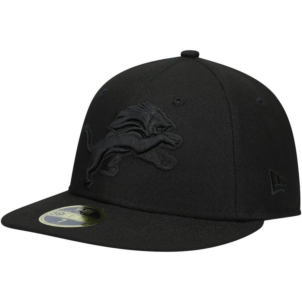 Black on Black Low Profile 59FIFTY II Fitted Hat - Detroit Lions Hats