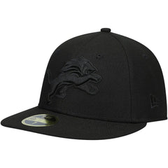 Black on Black Low Profile 59FIFTY II Fitted Hat - Detroit Lions Hats