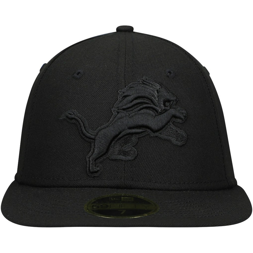 Black on Black Low Profile 59FIFTY II Fitted Hat - Detroit Lions Hats