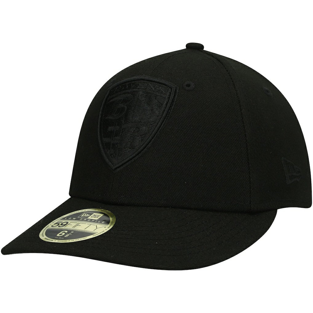 Black on Black Low Profile 59FIFTY II Fitted Hat - Baltimore Ravens Hats