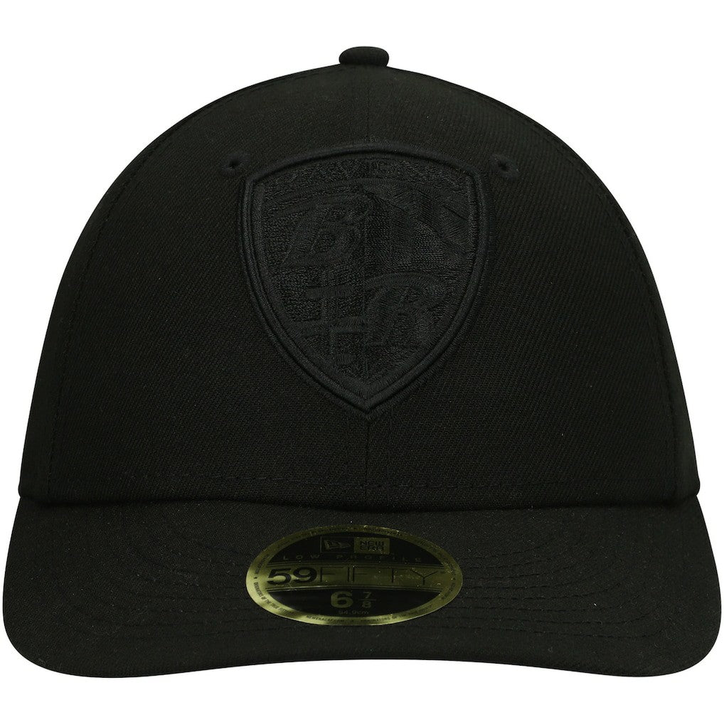 Black on Black Low Profile 59FIFTY II Fitted Hat - Baltimore Ravens Hats