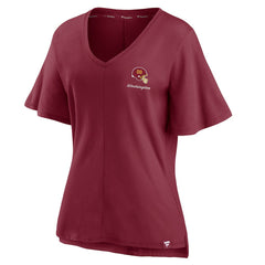 Washington Football Team Women's Southpaw Flutter V-Neck T-Shirt - Washington Commanders T-shirts