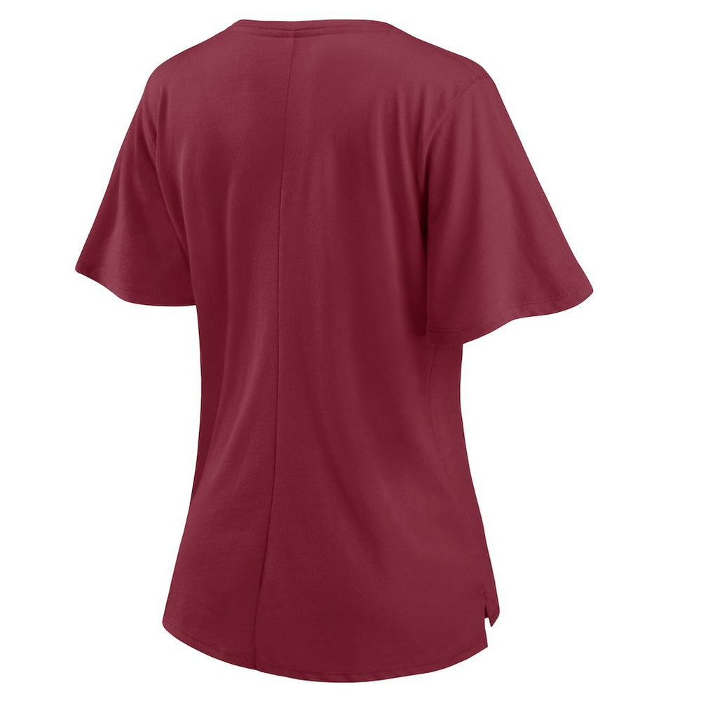 Washington Football Team Women's Southpaw Flutter V-Neck T-Shirt - Washington Commanders T-shirts