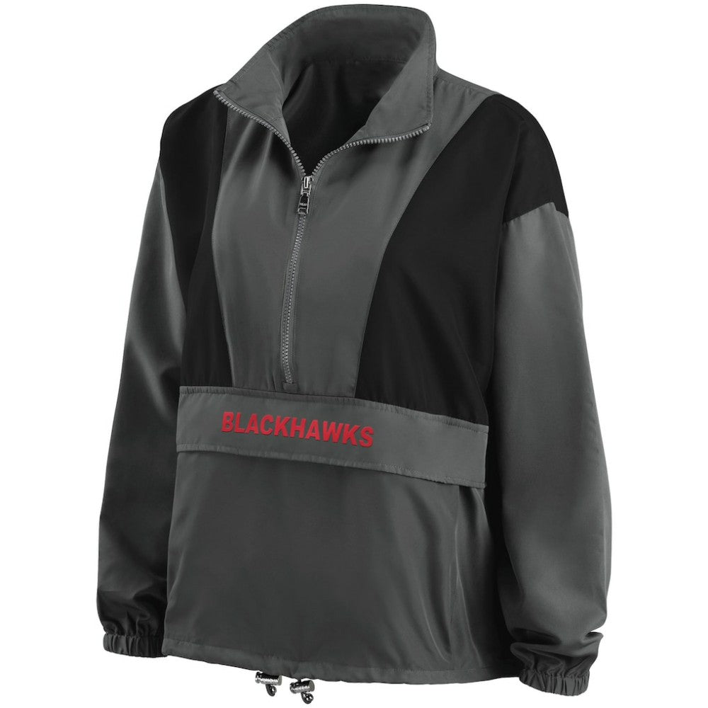 NHL Chicago Blackhawks WEAR by Erin Andrews Women's Popover Packable Half-Zip Jacket