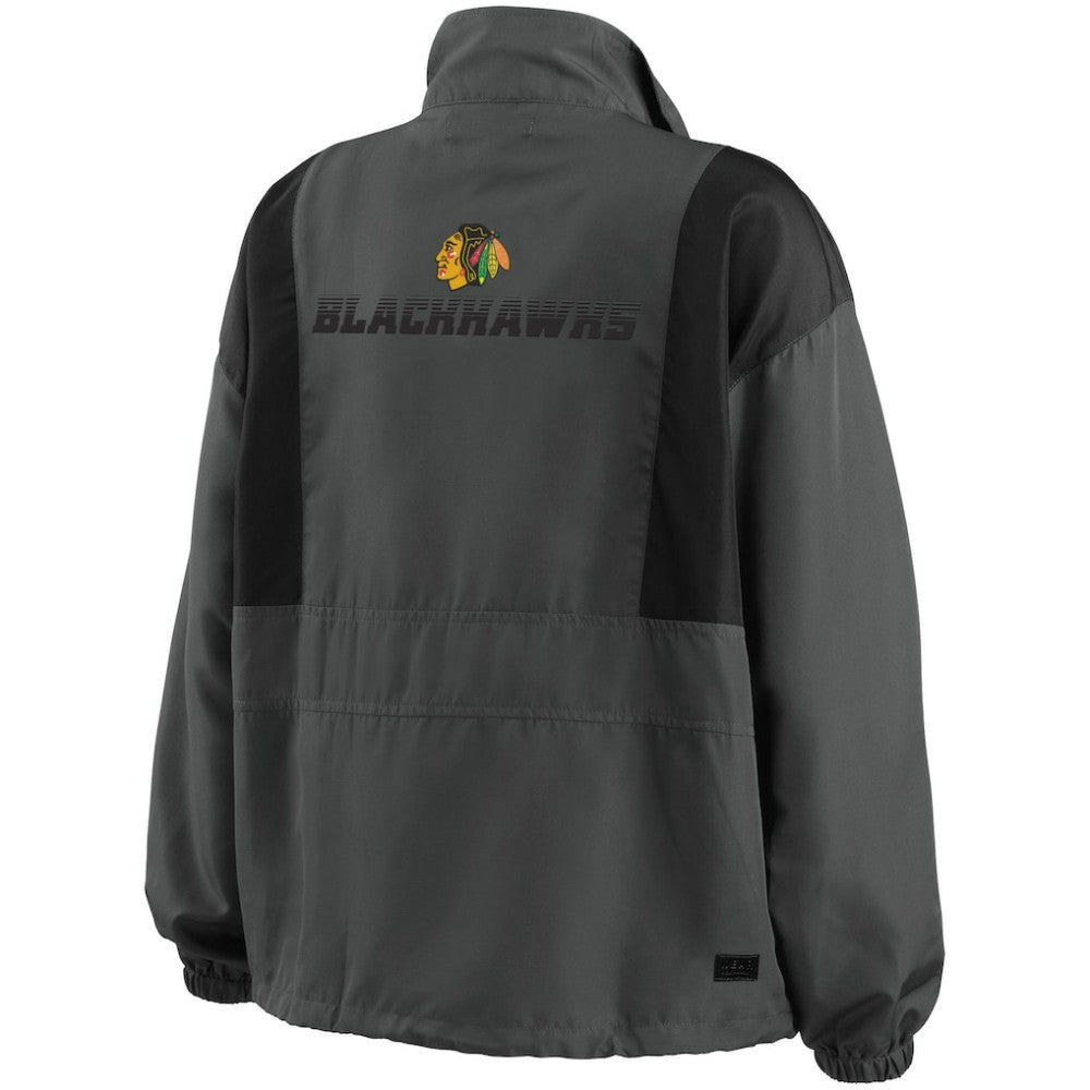 NHL Chicago Blackhawks WEAR by Erin Andrews Women's Popover Packable Half-Zip Jacket