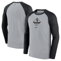 Gray/Black Chicago White Sox Nike Game Authentic Collection Performance Raglan Long Sleeve T-Shirt