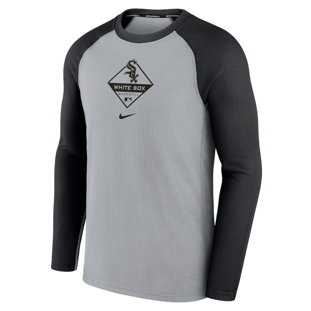 Gray/Black Chicago White Sox Nike Game Authentic Collection Performance Raglan Long Sleeve T-Shirt