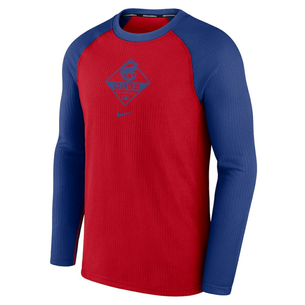 Red/Royal Chicago Cubs Nike Game Authentic Collection Performance Raglan Long Sleeve T-Shirt