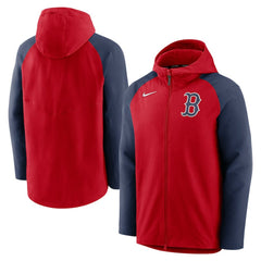 Red/Navy Boston Red Sox Nike Authentic Collection Performance Raglan Full-Zip Hoodie