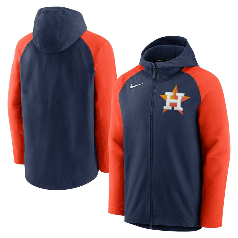Navy/Orange Houston Astros Nike Authentic Collection Performance Raglan Full-Zip Hoodie