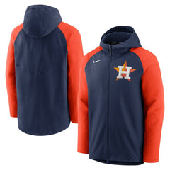 Navy/Orange Houston Astros Nike Authentic Collection Performance Raglan Full-Zip Hoodie