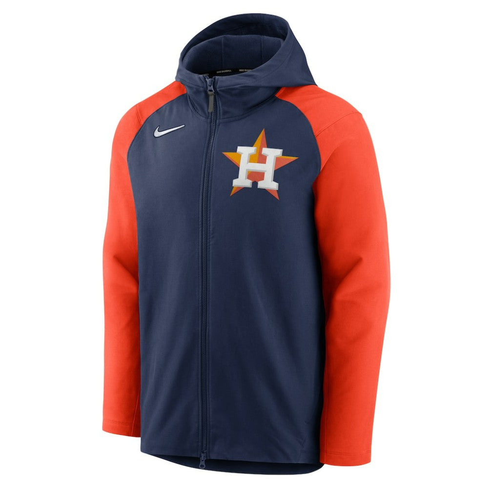 Navy/Orange Houston Astros Nike Authentic Collection Performance Raglan Full-Zip Hoodie