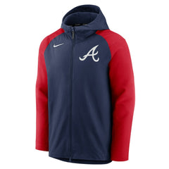 Navy/Red Atlanta Braves Nike Authentic Collection Performance Raglan Full-Zip Hoodie