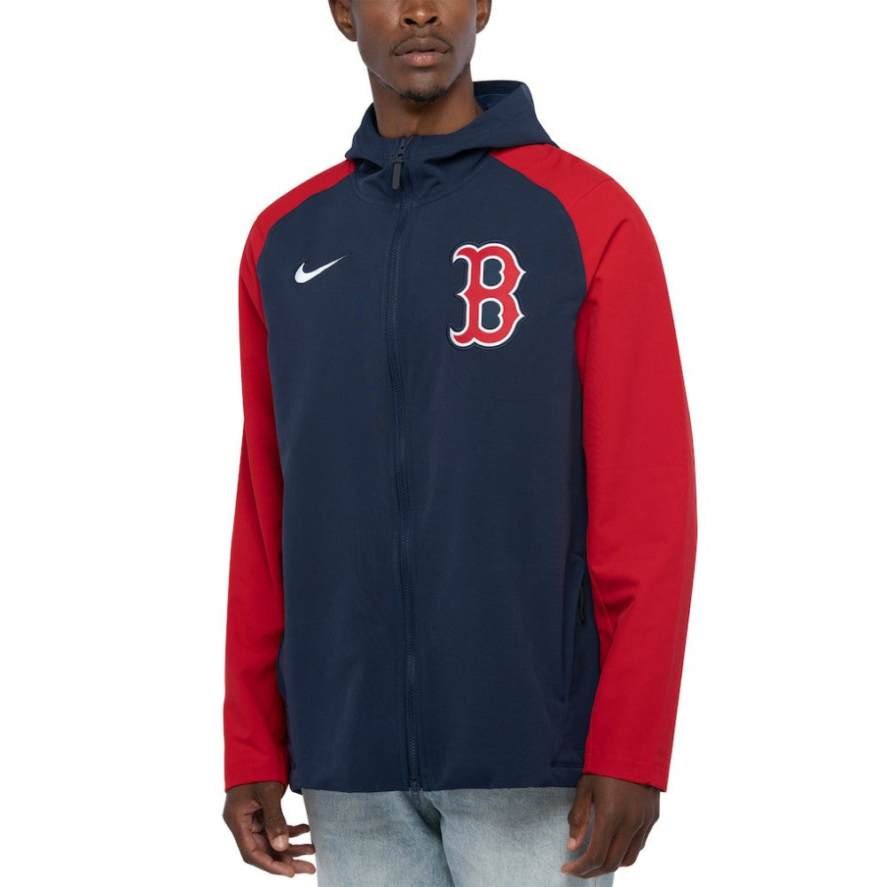 Navy/Red Boston Red Sox Nike Authentic Collection Performance Raglan Full-Zip Hoodie