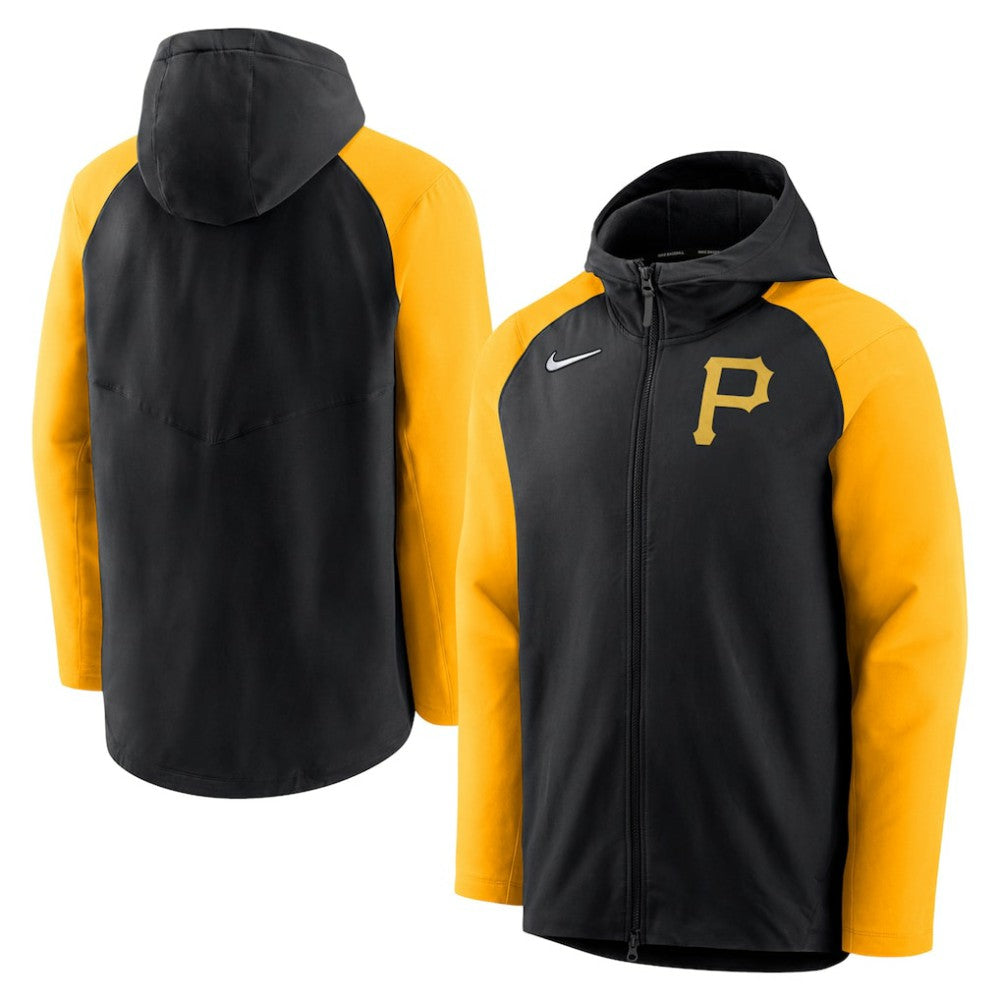 Black/Gold Pittsburgh Pirates Nike Authentic Collection Performance Raglan Full-Zip Hoodie