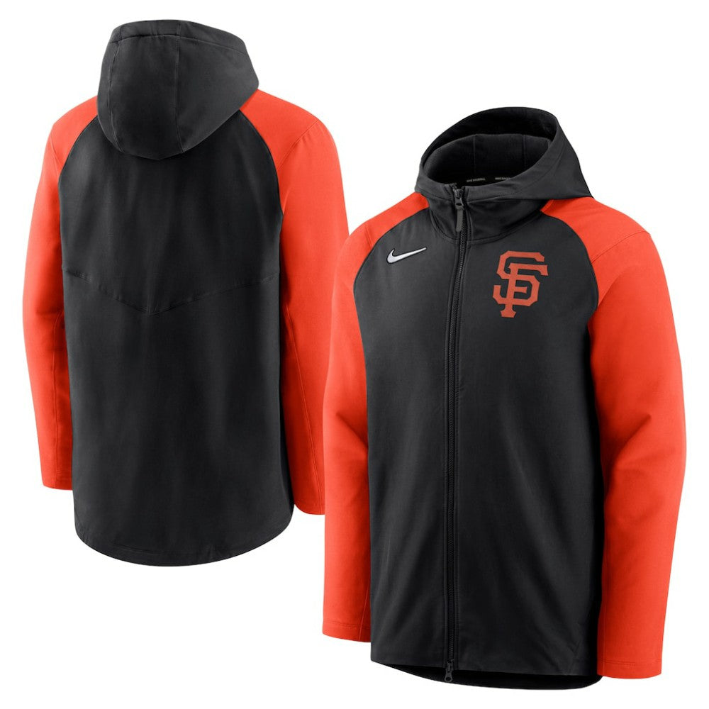 Black/Orange San Francisco Giants Nike Authentic Collection Performance Raglan Full-Zip Hoodie