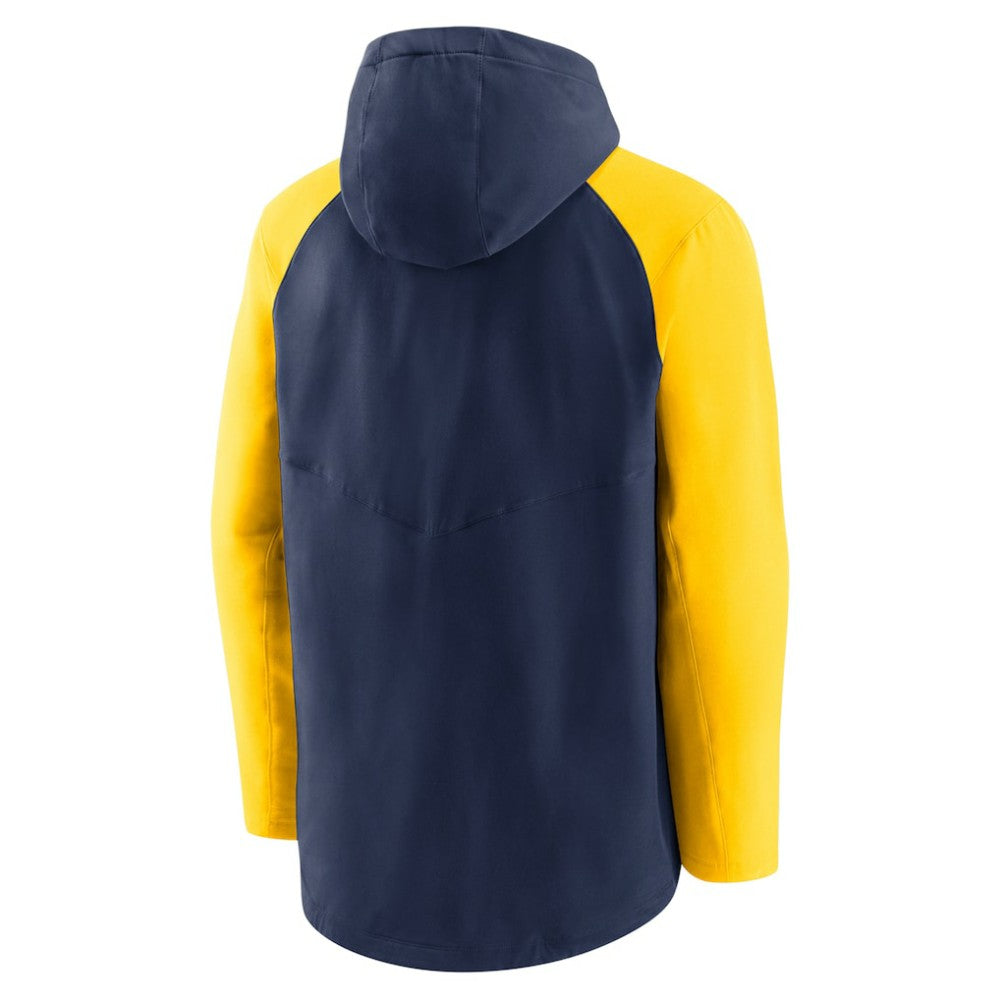 Navy/Gold Milwaukee Brewers Nike Authentic Collection Performance Raglan Full-Zip Hoodie