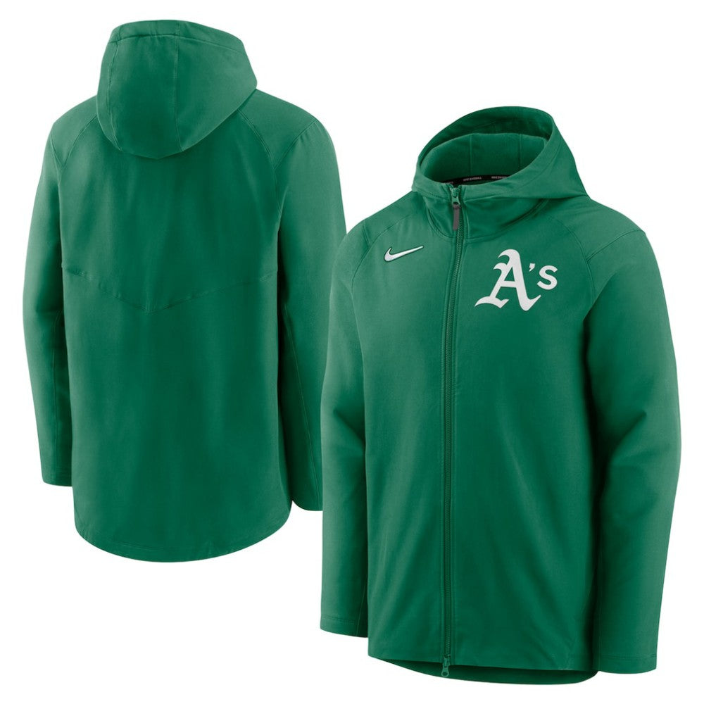 Kelly Green Athletics Nike Authentic Collection Performance Raglan Full-Zip Hoodie