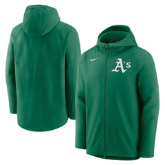 Kelly Green Athletics Nike Authentic Collection Performance Raglan Full-Zip Hoodie