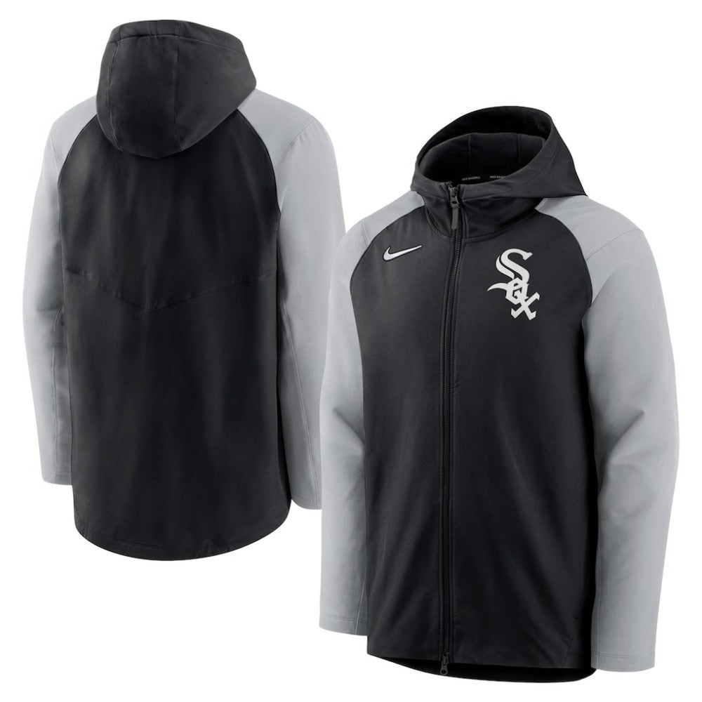 Black/Gray Chicago White Sox Nike Authentic Collection Performance Raglan Full-Zip Hoodie
